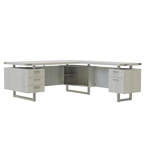 Mirella‚Ñ¢ L-Shaped Configuration Desk, BBB/BF White Ash