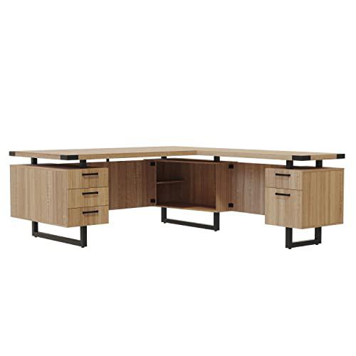 Mirella‚Ñ¢ L-Shaped Configuration Desk, BBB/BF Sand Dune