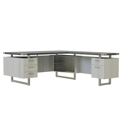 Mirella‚Ñ¢ L-Shaped Configuration Desk, BBB/BF Stone Gray