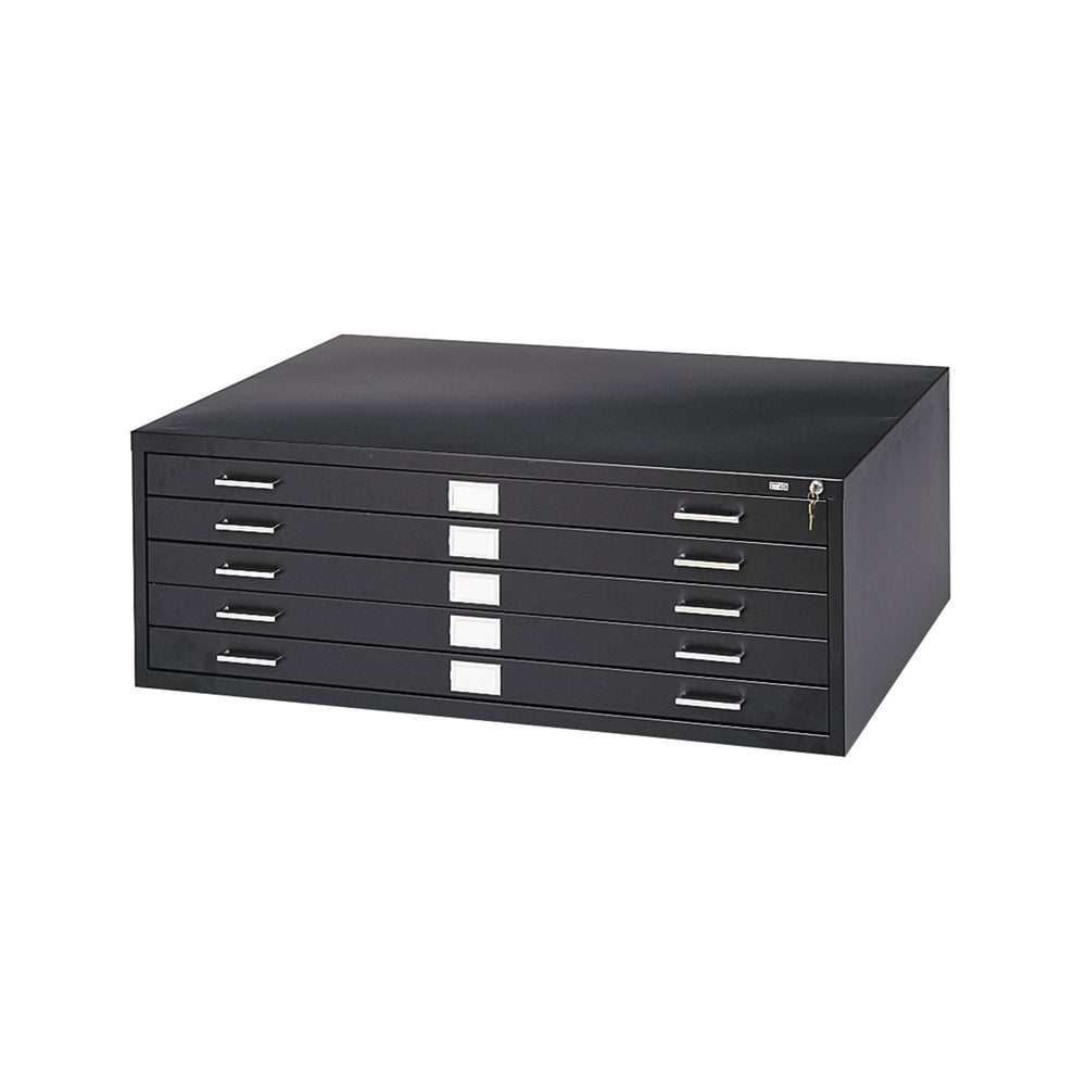 5-Drawer Steel Flat File for 24" x 36" Documents Black