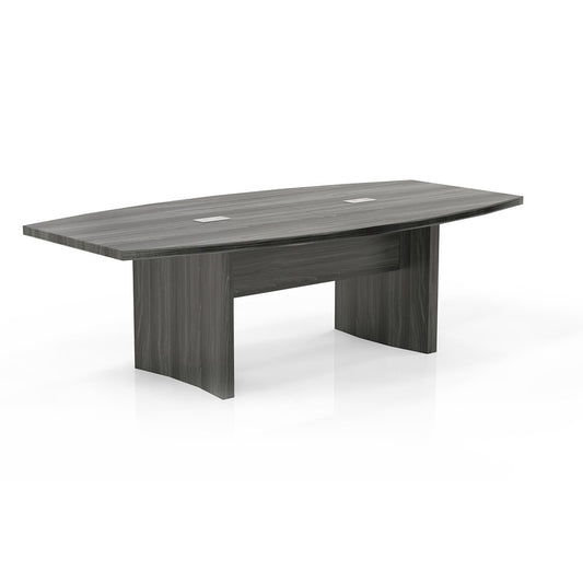 8' Conference Table, Boat Surface, Gray Steel