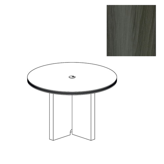 42" Round Conference Table, Gray Steel