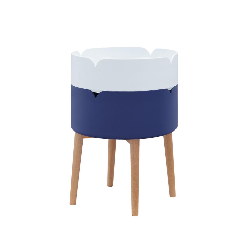 End Table with 2 Round Stacking Storage Bins