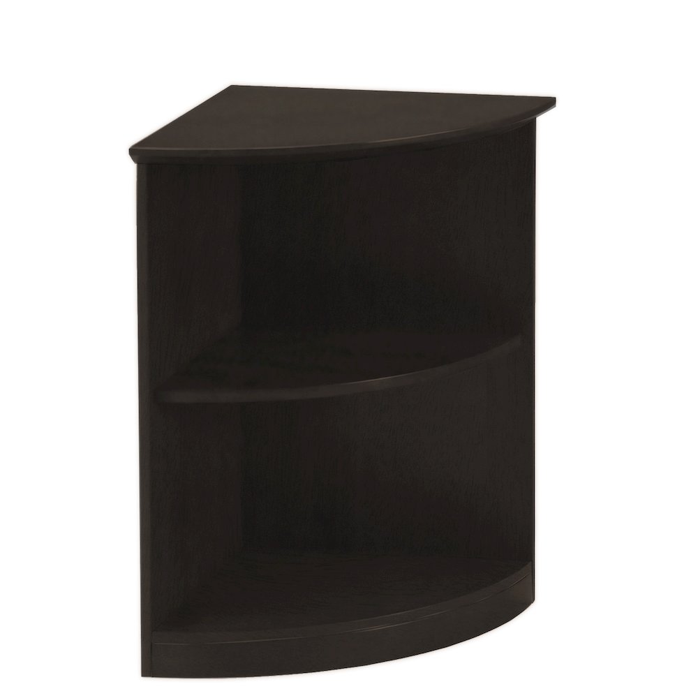 Bookcase (2 Shelf 1/4 - Round), Mocha