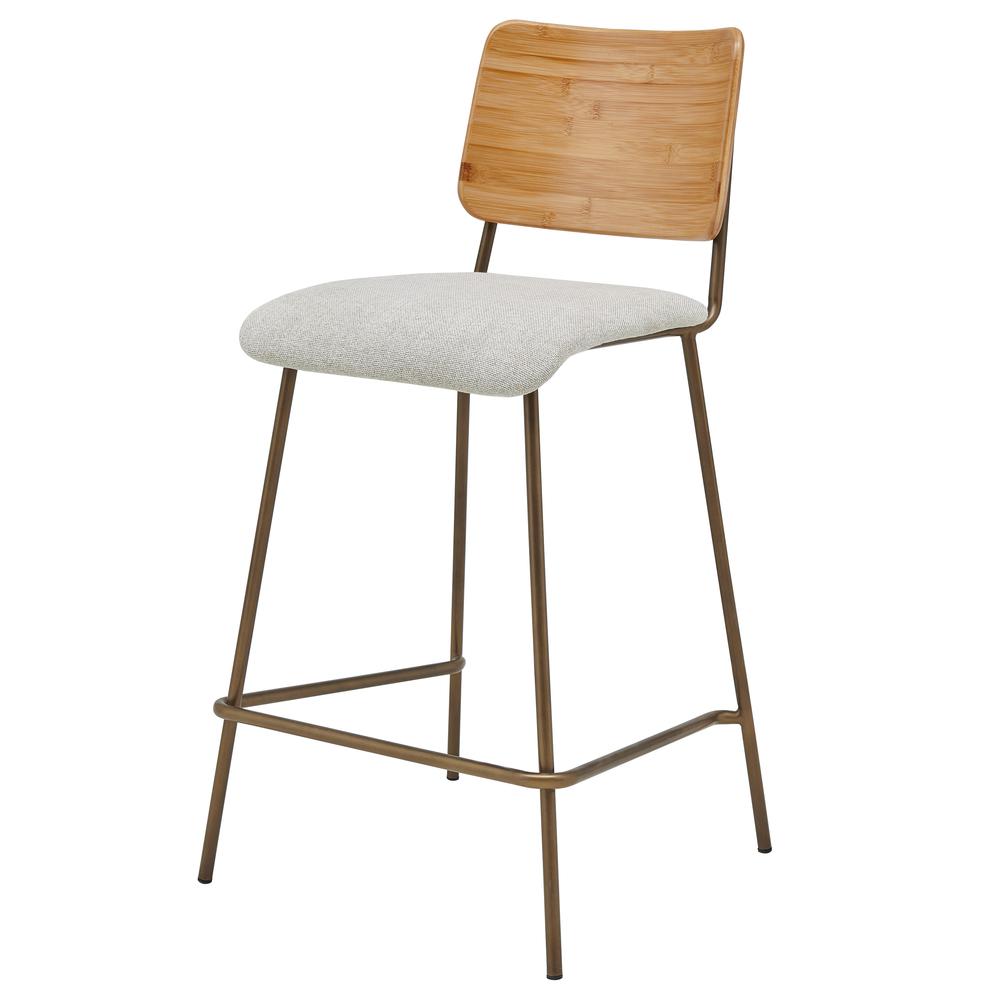 Leshia KD Fabric Bamboo Counter Stool, (Set of 2)