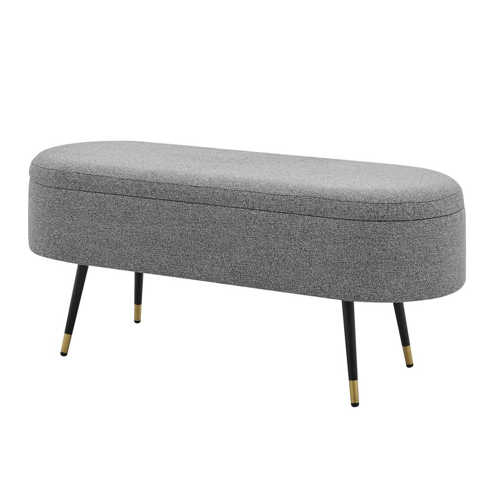 Phoebe KD  Fabric Storage Bench w/ Gold Tip Metal Legs