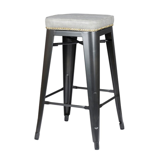 Metropolis PU Metal Counter Stool, (Set of 4)