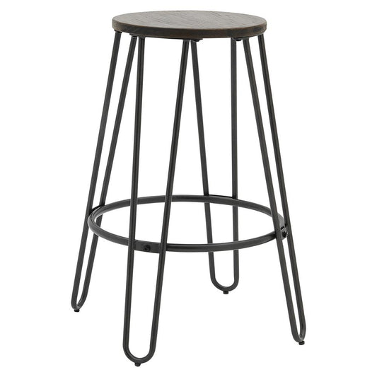 Joe KD Backless Stool Wood Seat, (Set of 2)