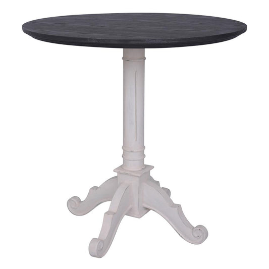 Ashbury Pedestal Base Table Antique White/Black