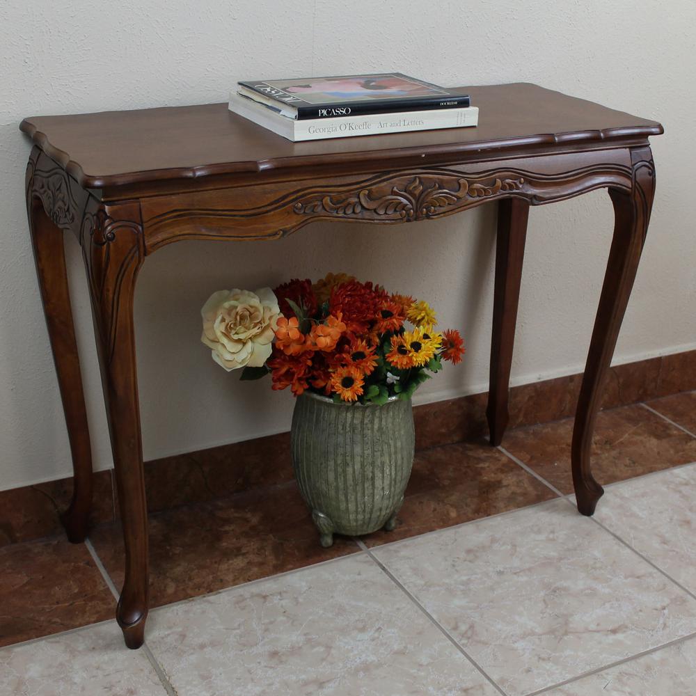 Carved Wood Console Table