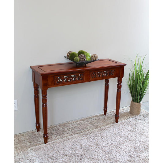 Carved Two Drawer Table