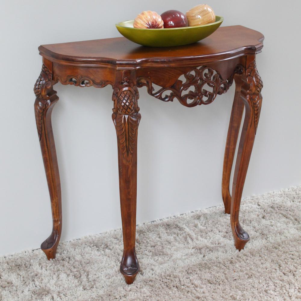 Half Moon Wood Console Table