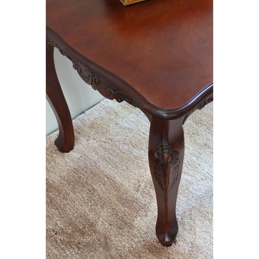 Carved Wood Square End Table