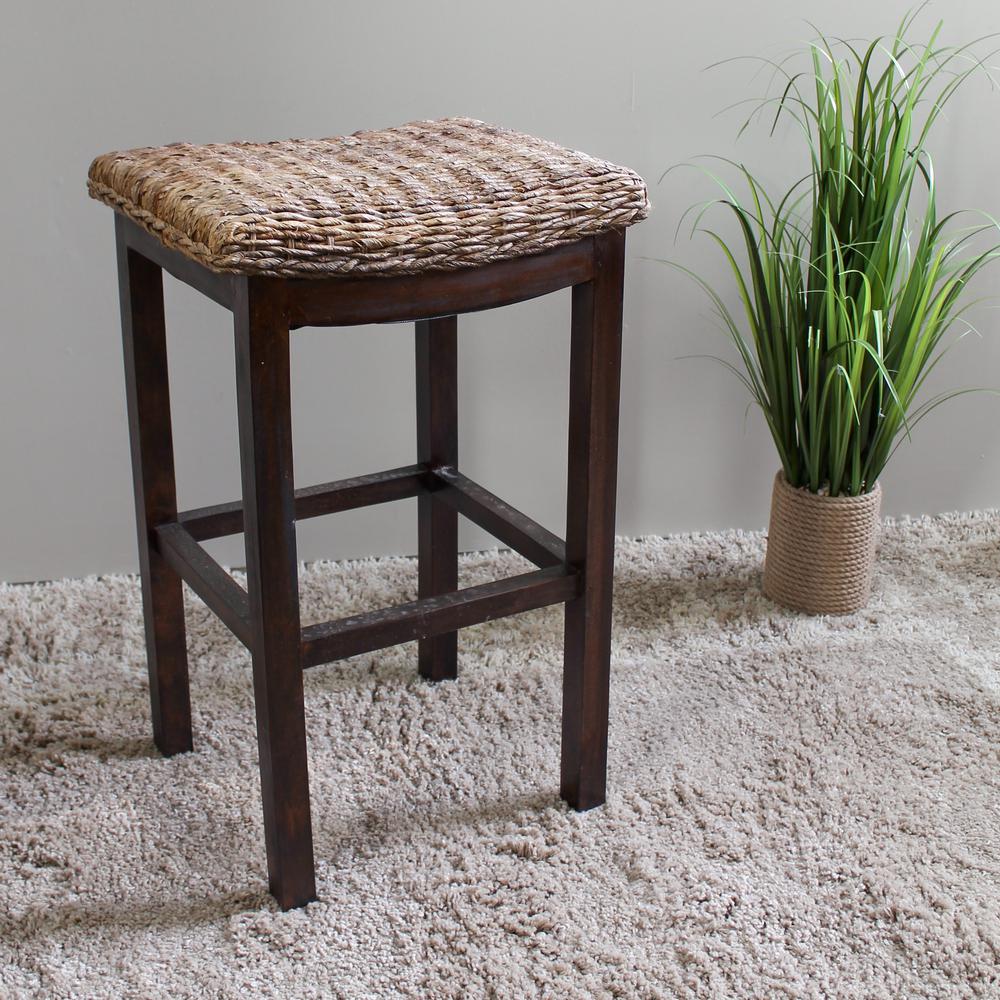 Arizona Abaca Cushioned Saddle Seat Bar Stool