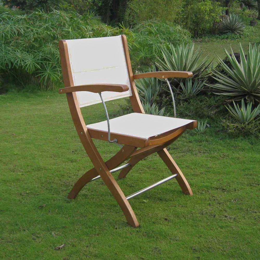 Royal Tahiti Ivory Textilene Folding Armchair