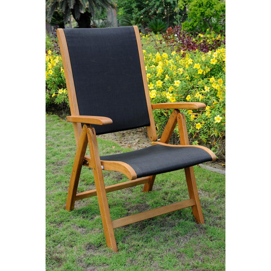 Set of Two Royal Tahiti Outdoor Wood 5-Position Folding Chair