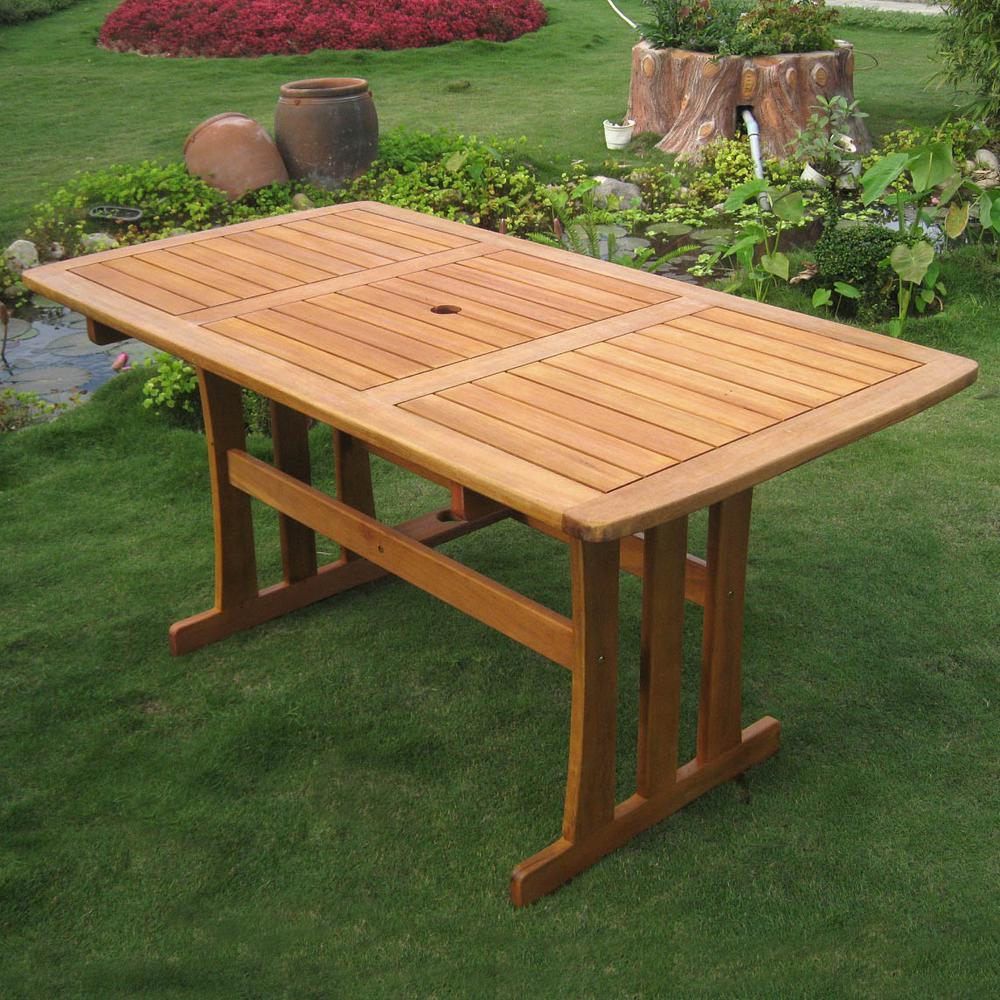 Royal Tahiti Outdoor Wood Rectangular Dining Table