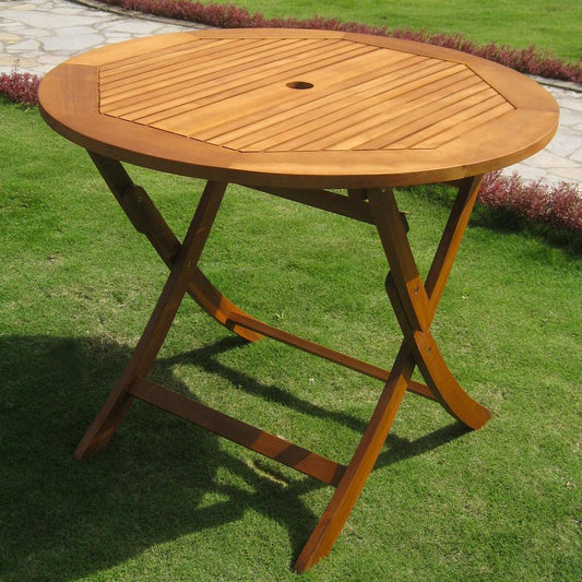 Royal Tahiti Outdoor 36" Round Wood Folding Table