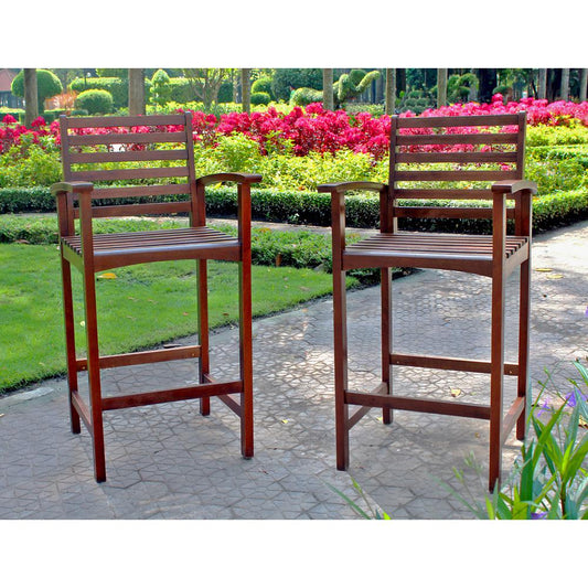 Set of Two Highland Acacia Maine Bar Stool with Arms