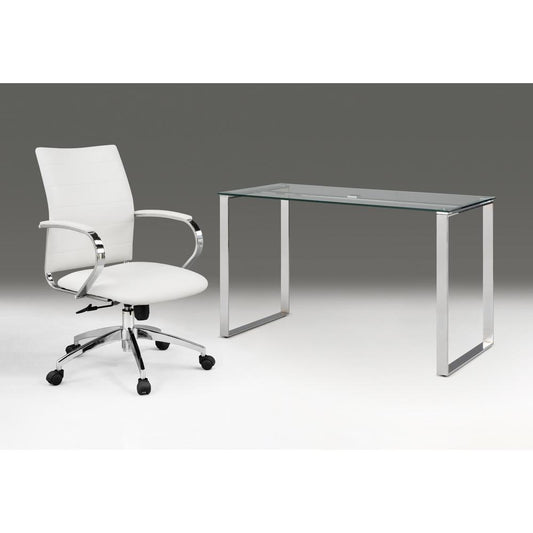 Glass desk with chrome base