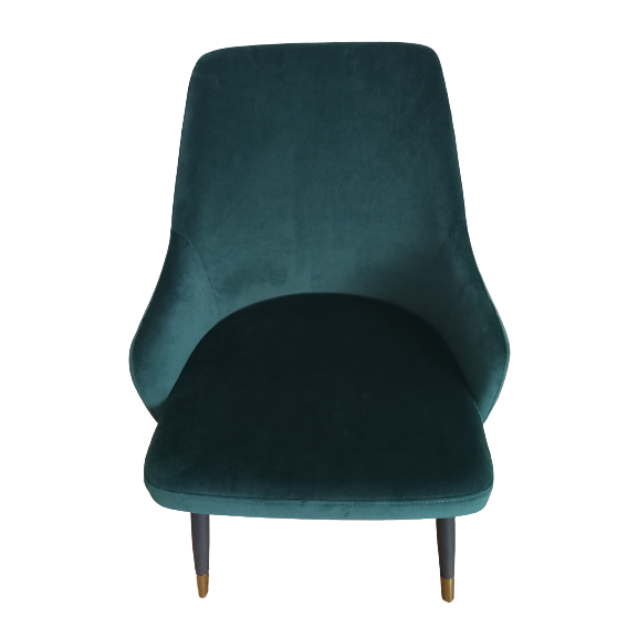 Dining Chair in green fabric, Set of 2