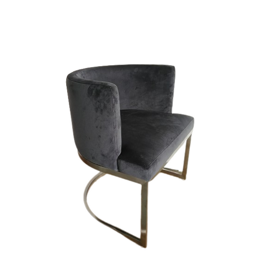 Wingback Dining chair in gray fabric