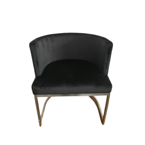 Wingback Dining chair in black fabric