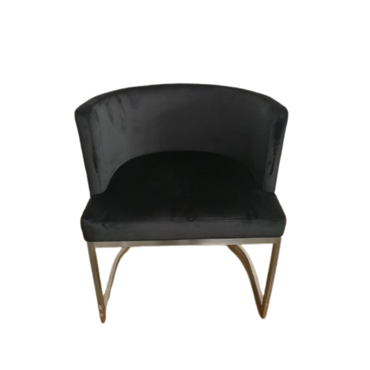 Wingback Dining chair in black fabric