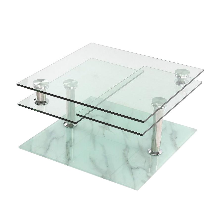 motion coffee table with marble glass base