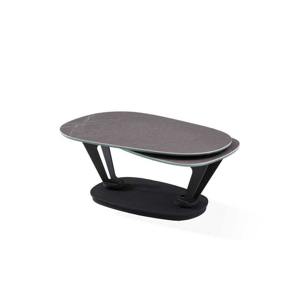 MOTION COFFEE TABLE WITH  Gray CERMANIC TOP