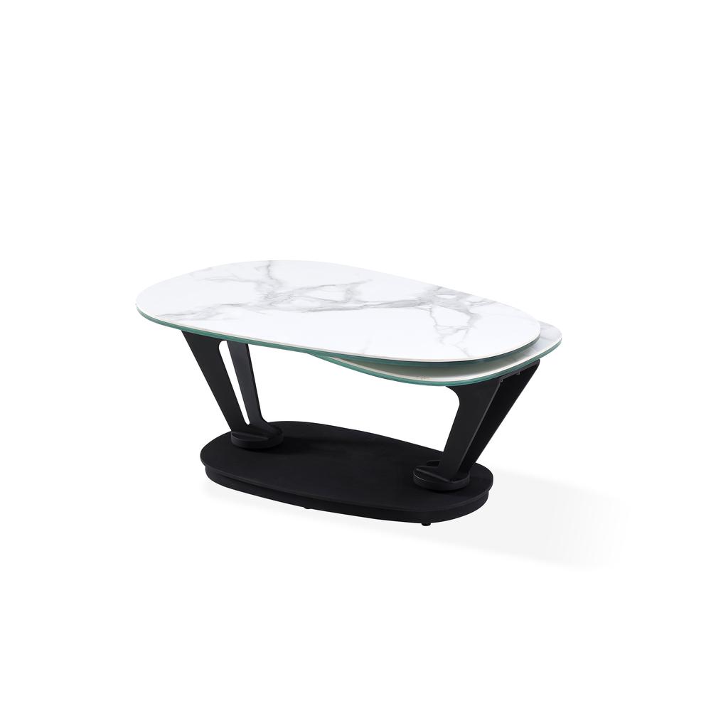 MOTION COFFEE TABLE WITH  White CERMANIC TOP