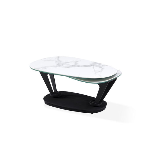 MOTION COFFEE TABLE WITH  White CERMANIC TOP