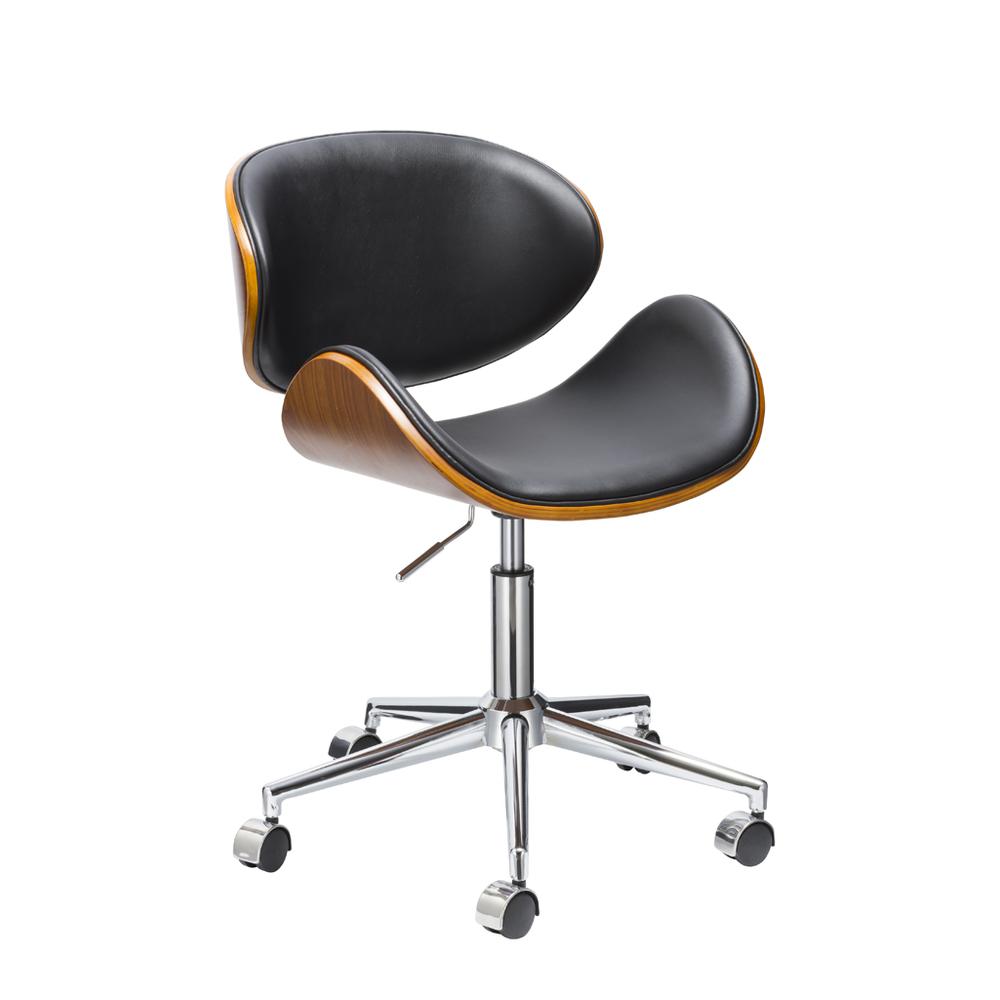 OFFICE CHAIR WITH WOOD SEAT AND PU CUSHION