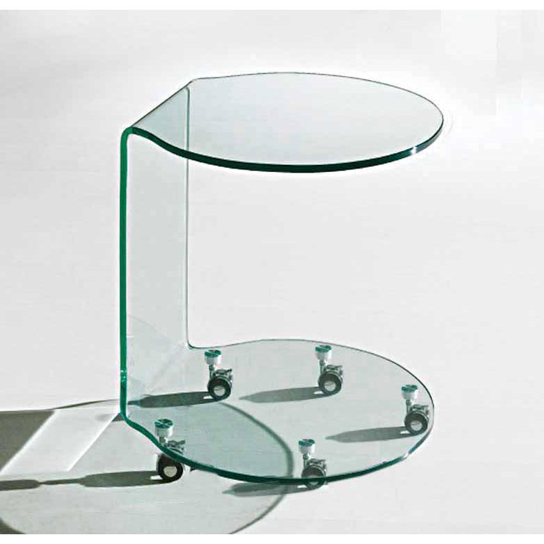 Bent Glass End Table, Clear, 12Mm Thick Glass, 20"X20"X23.5"