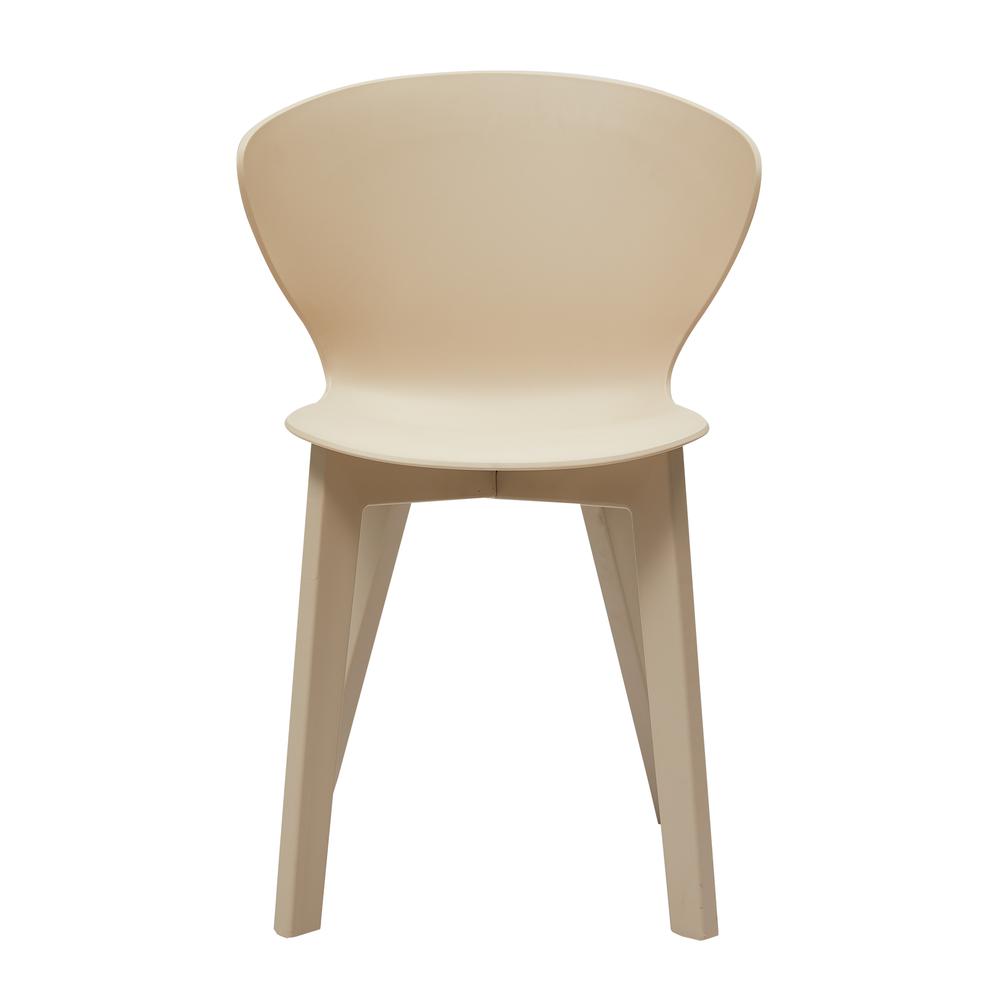 Midcentury Polypropylene Side Chair, Set of 4, Beige