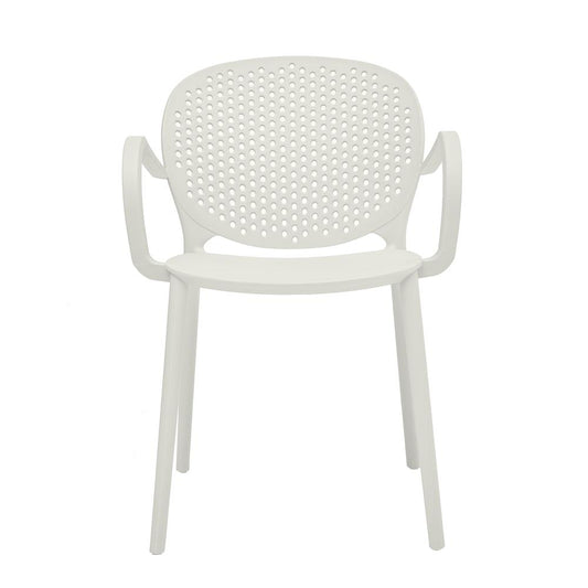 Midcentury Polypropylene Arm Chair, Set of 4, White