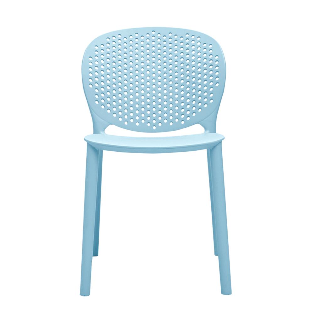 Midcentury Polypropylene Kids Side Chair, Set of 4, Blue