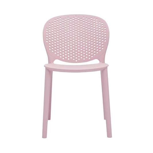 Midcentury Polypropylene Kids Side Chair, Set of 4, Pink