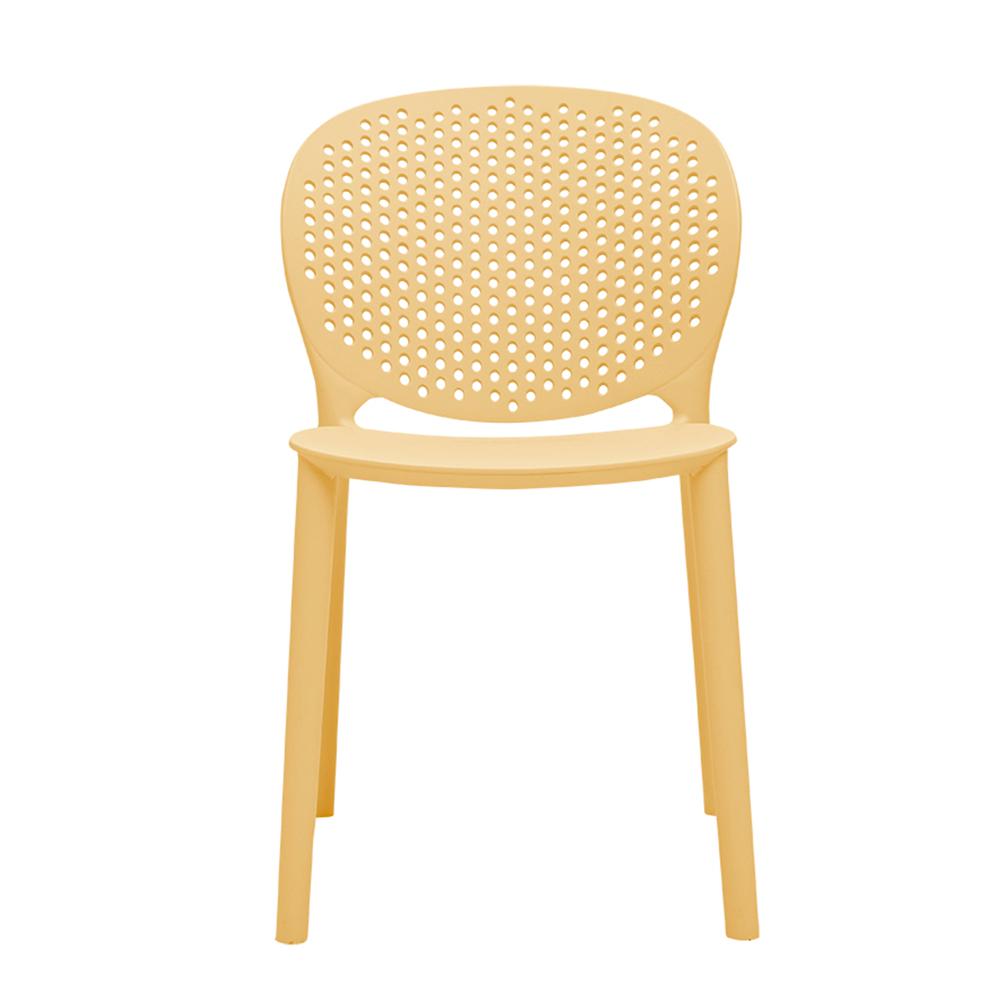 Midcentury Polypropylene Kids Side Chair, Set of 4, Yellow