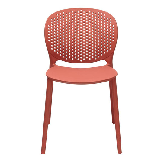 Midcentury Polypropylene Side Chair, Set of 4, Orange