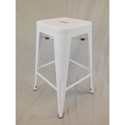 Metal Stool, 30", White - Set of 4