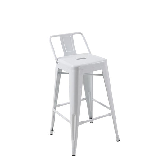 Metal Barstool W/ Woodseat And Backrest 26" - Set of 4