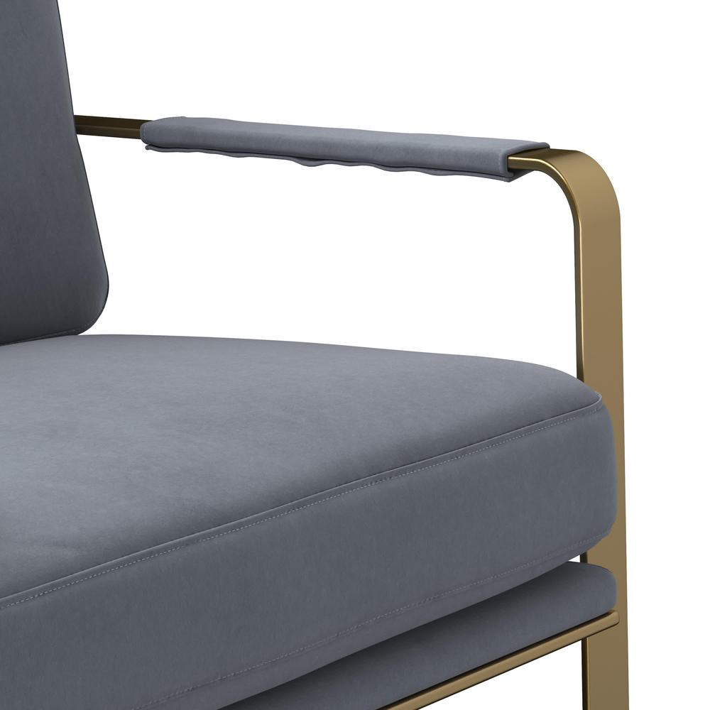 accent chair,velvet seat and gold SS legs, dark gray