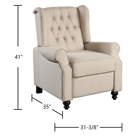 PUSH BACK RECLINER, BEIGE