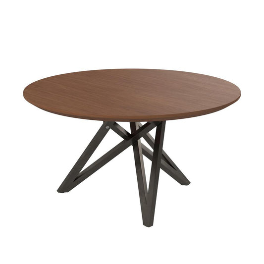 Dining Table, with brushed gray stainless steel legs