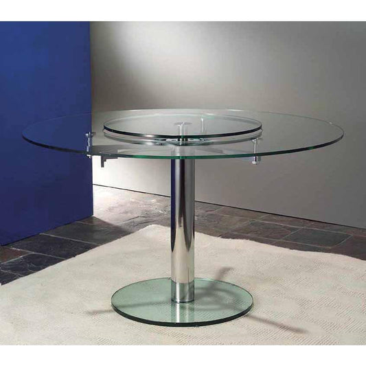 51"RD D TABLE W/POP UP CENTER GLASS