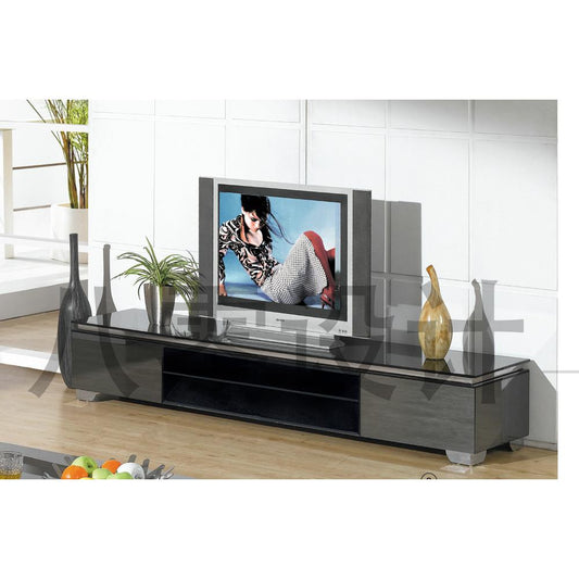 Tv Stand W/Shelf N Drawer 71"X18"X16",Black/Gray