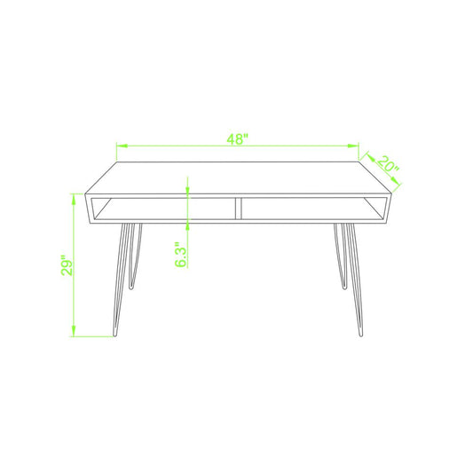 Writer'S Desk, Metal Hairpin Feet, Reclaimed Wood Top