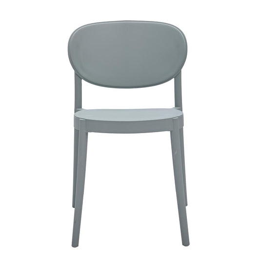 Midcentury Polypropylene Side Chair, Set of 4, Gray