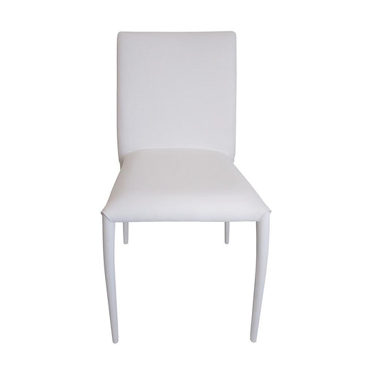 dining chair w/pu seat and legs,stackable, WHITE, Set of 4